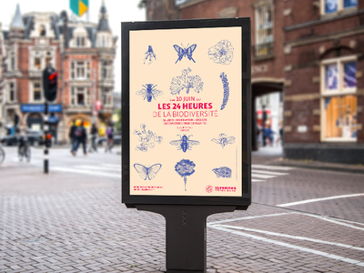 Les 24h de la biodiversité affiche biodiversity environment illustration plaquette poster rennes typography