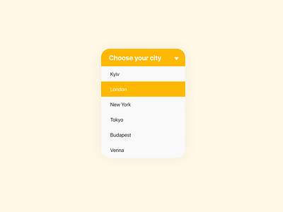 Daily UI #027 - Dropdown daily 100 challenge dailyui dropdown yellow