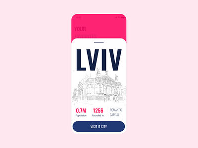 Daily UI #045 - Info Card clean daily 100 challenge dailyui info card lviv tourism travel