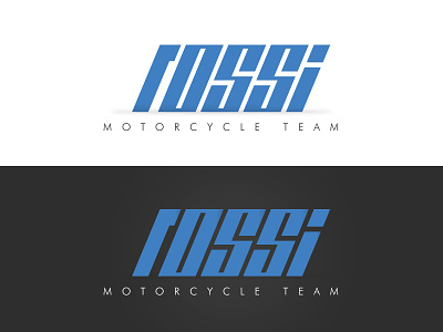 ROSSI Motorcycle Team branding cd design flat illustration logo modern motorcycle rossi typography wordmark