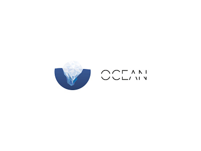 Ocean clear flat ice illustration logo ocean