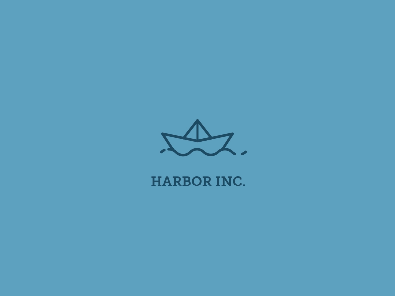 Harbor inc Logo after animation boat effects flat gif harbor illustrator lines paper sea simple