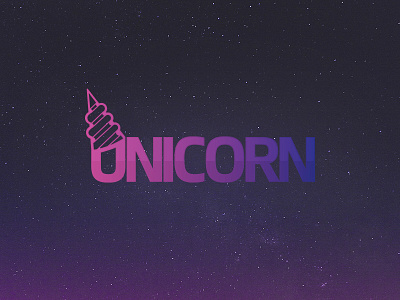 Unicorn brand color flat illustration logo unicorn