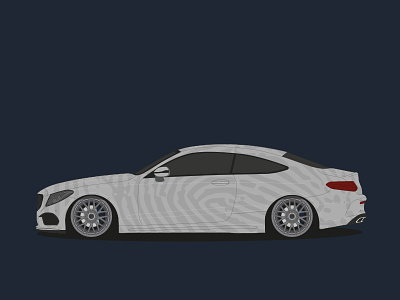 Mercedes C Coupe by UGLY DUCKLING Design cardesign carwrapping coupe duckling fingerprint illustration mercedes rotiform tuning ugly wrapping