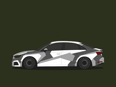 Audi S3 Camouflage by UGLY DUCKLING Design audio camouflage cardesign carwrapping duckling illustration rotiform s3 tuning ugly wrapping