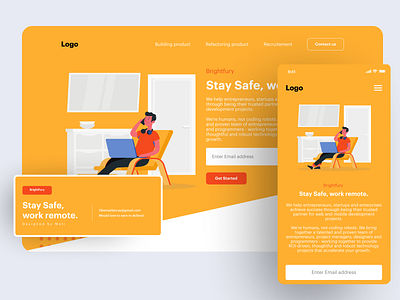 Bright Fury branding design desktop figma illustration logo minimal mobile app mobile app design modern typography ui ux web work