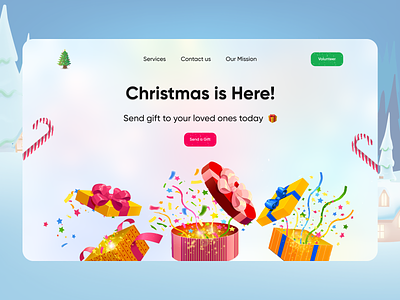Christmas app design designer figma illustration minimal mockup modern season typography ui web