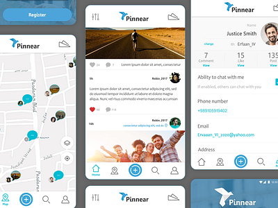 Location base social mobile app UI