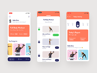 Fitness App app body exercise fitness fitness app graphics gym icons mobile running strength trainer ui ux weight workout workout app