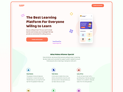 Highschool Learning Platform: Landing Page