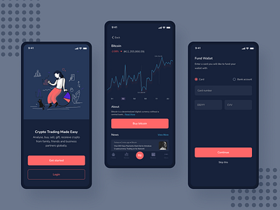 Crypto Trading Concept app app design blockchain crypto cryptoexchange fintech mobile ux