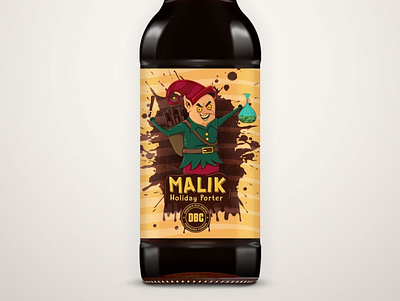 Malik Porter bottle beer beer art beer label bottle branding christmas creature elf illustration mockup