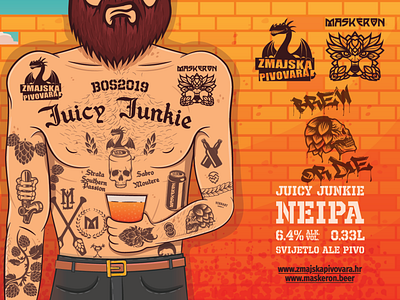 Zmajska / Maskeron Juicy Junkie beer label