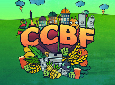 CCBF beer illustration sky vector