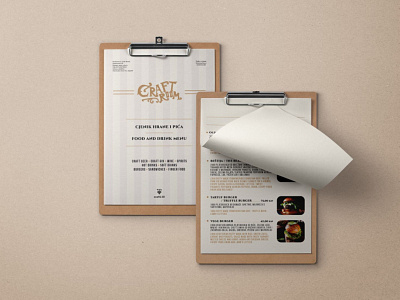 Craft Room Food and Drink Menu craft beer craft room drinks menu food menu gin menu menu design