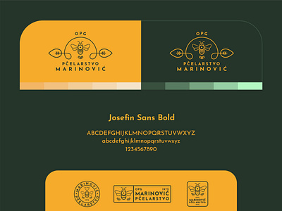 OPG Pčelarstvo Marinović rebranding bee branding honey honey logo logo logo design logo mockup logo project rebranding vector