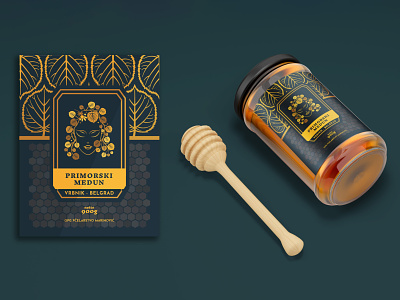 OPG Pčelarstvo Marinović linden honey jar bee design fairy glass honey illustration jar linden mockup natural packaging product vector