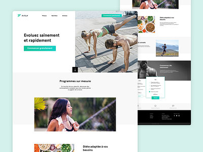 Fitly - Landing Page bodybuilding diet app ecommerce fitness fitness app homepage landing page nutrition sketch sport ui ui design ux ux design web design webdesign website