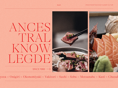 Koi Food - Concept 002 classy concept japanese japanese food javascript landingpage luxury minimal restaurant typography ui ui design ux ux design