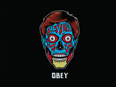 They live illustration movie obey they live vector