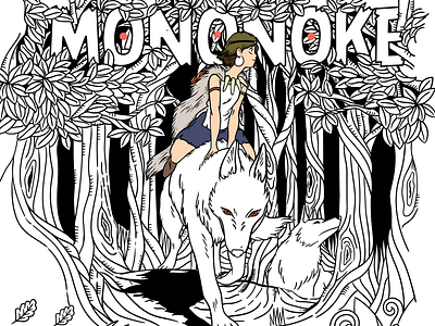 #WIP Princesse Mononoke adobe illustration illustrator mononoke wip