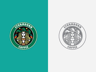 stormborn coffee - Mashup brand illustration illustrator logo vector
