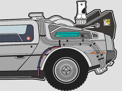 Time travel machine adobe back to the future illustration movie poster tee shirt time travel