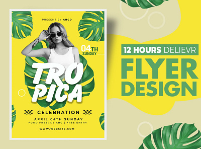 TROPICA Flyer Design 3d branding cartoon illustration custom design flyer cards flyer design graphic design illustration logo design branding modern flyer