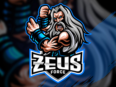 Zeus Force Mascot Logo, Mascot Logo Design cartoon illustration design esports logo esports logo design graphic design illustration logo logo design logo design branding mascot logo