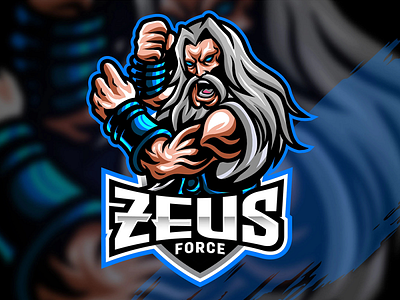 Zeus Force Mascot Logo, Mascot Logo Design