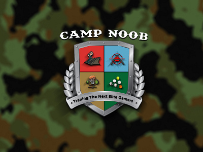 Camp Noob shield Logo Design branding cartoon illustration esports esports logo logo design branding logodesign mascot logo ui vector