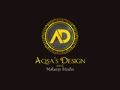 Aqsa's Studio Modren, Golden Logo Design 2019