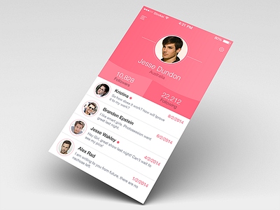 Profile View app email flat ios7 metro photoshop popup profile screens ui user ux