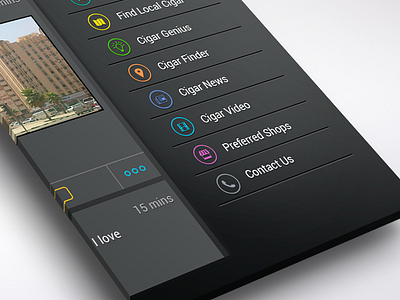 Sidebar Menu app apple application bar clean dark icon ios ios7 iphone menu side