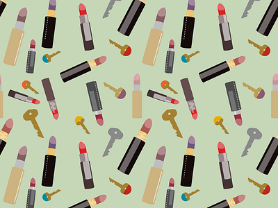 In the Bag background illustration lipstick pattern vector