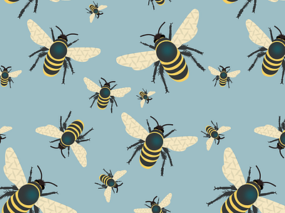 Bee Kind background bees illustration pattern wallpaper