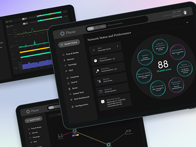 Tiers 1, 2, & 3 Network Support Dashboard app dashboard graphs portal web design webapp