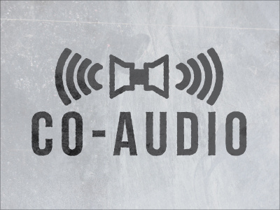 Co Audio logo audio gray logo sound speakers texture