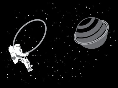 Space Games astronaut illustration saturn space