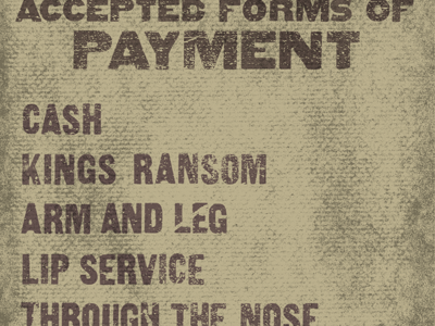 accepted forms of payment