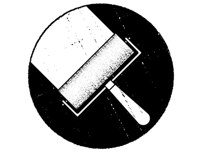 Printmaking Icon/logo black and white brayer illustration ink letterpress printmaking