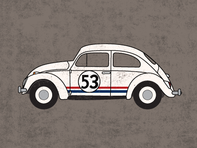 Herbie bug famous movie cars herbie illustration vw