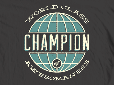 Champion awesome badge champion illustration prince ink shirt typography world