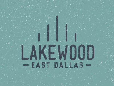 Lakewood dallas logo texture typography