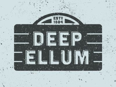 Deep Ellum badge dallas deep ellum logo neon sign texture