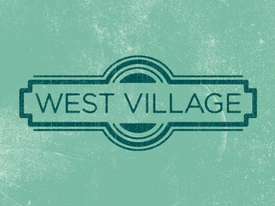 West Village badge dallas logo texture typography