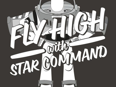 Buzz action figure buzz lightyear fly illustration threadless toy story typography