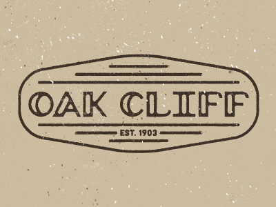 Oak Cliff badge dallas logo oak cliff texture typography