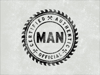 Man authentic badge blade certified logo man manly masculine official saw