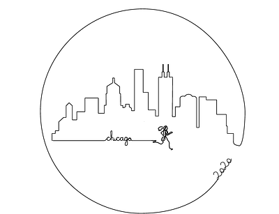 Chicago Marathon 2020 design flat illustration logo